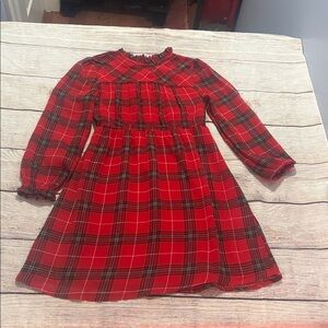 Girls 6 red plaid Christmas dress
